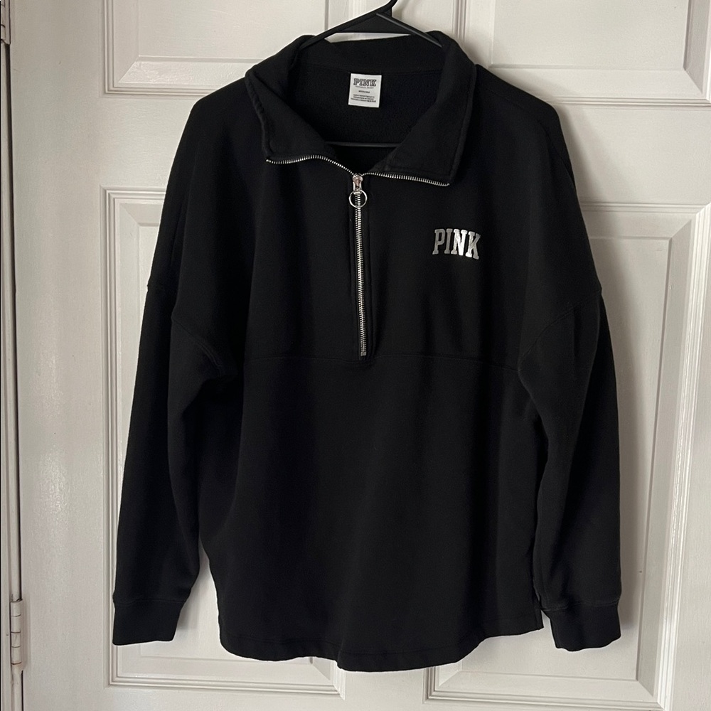 PINK Victoria's Secret Black Zip-Up Men's Sweater